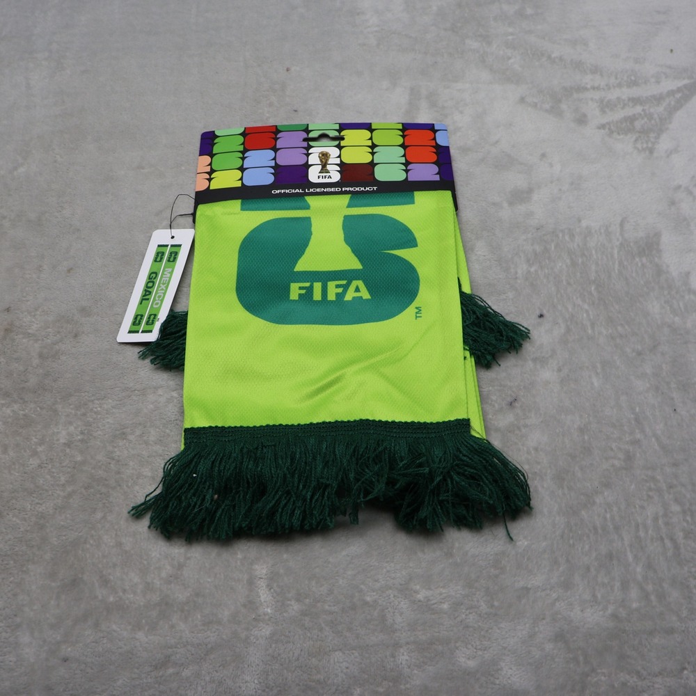 FIFA Scarf Unisex One Size Green World Cup 2026 Fringed Festival Fan Gear NEW